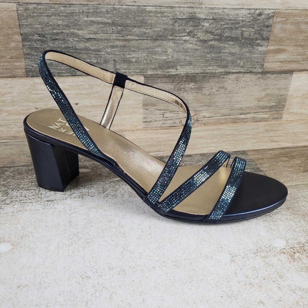 Naturalizer Vanessa 2 Womens Sandals Sz 11 M French Navy Slingback Block Heel